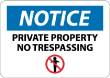 Private Property No Trespassing - Plastic